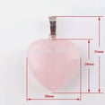 thumbnail image 3 of K-KED 10pc Rose Quartz Heart Pendant Necklace Gemstone Natural Stone Silver Plated, 3 of 4