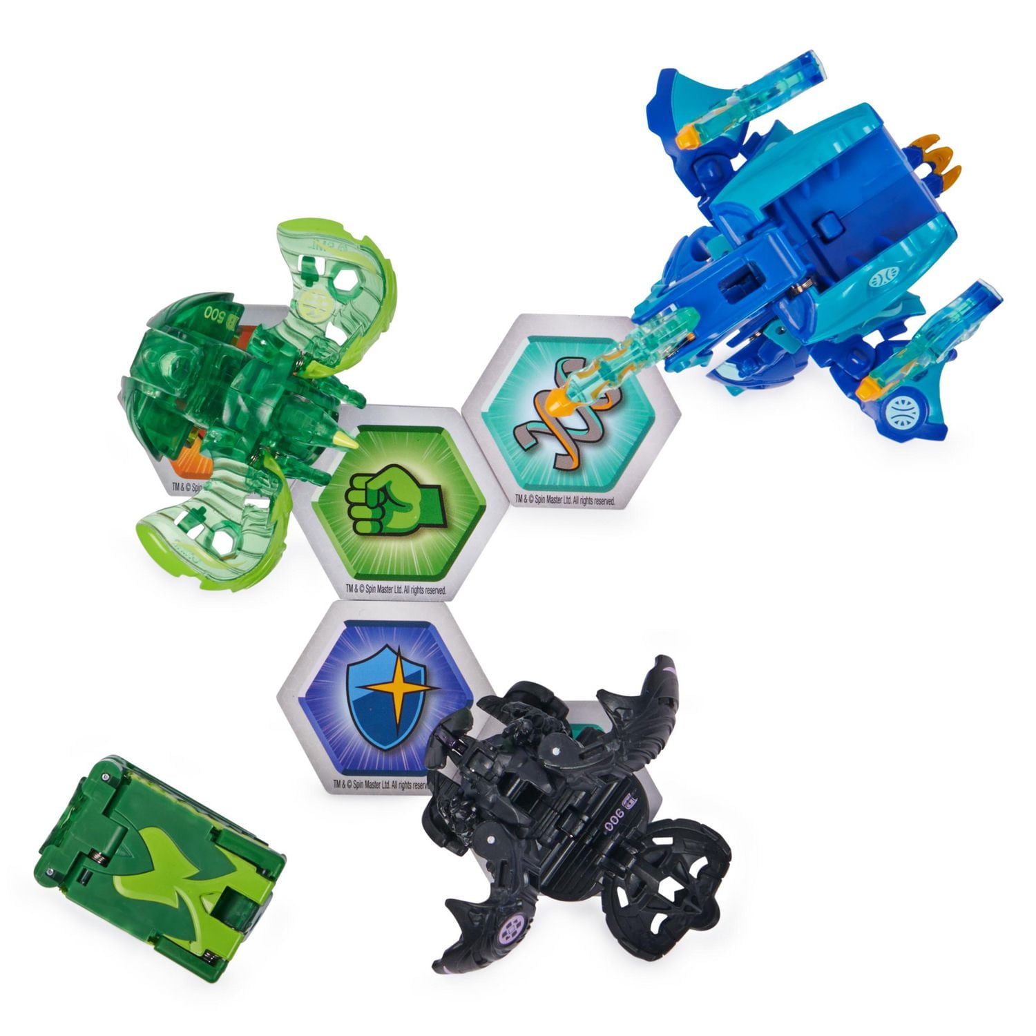 Coffret collection Bakugan Legends, lot de 4 comprenant Auxillataur Bakugan, Talan Geogan, Pegatrix Nova, Dragonoid Ultra et 6 BakuCores, jouets pour enfants à partir de 6 ans