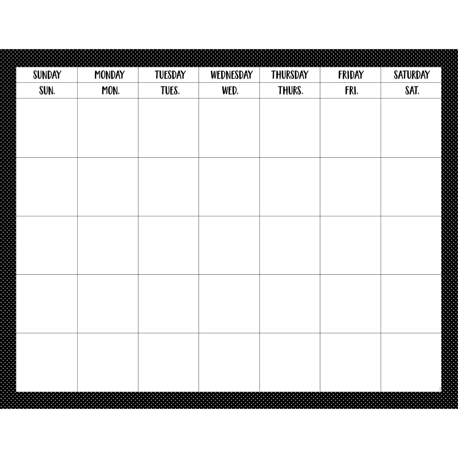 Creative Teaching Press Swiss Dots Calendar Chart, 28" x 22", Pack of 6 -  Walmart.com
