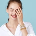 thumbnail image 6 of NICKSUN Mama Bracelets For Women Chunky Stack Gold Layered Beaded Bracelet Jewelry Birthday for Mother Gold Plated Charm Bracelets for New Mom, 6 of 7