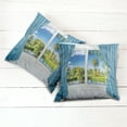 thumbnail image 6 of Ambesonne Summer Throw Pillow Cover 2 Pack, Rural Lake River View, 18", Slate Blue Green White, 6 of 7