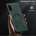 thumbnail image 4 of for Samsung Galaxy S20 PU Leather Case, Vintage Compatible with MagSafe and Wireless Charging Slim Fit-Drop Scratch Resistant Support Magnetic Car Mount Case Cover for Galaxy S20, Green, 4 of 9