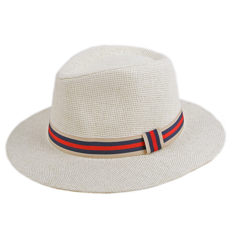 off white fedora hat