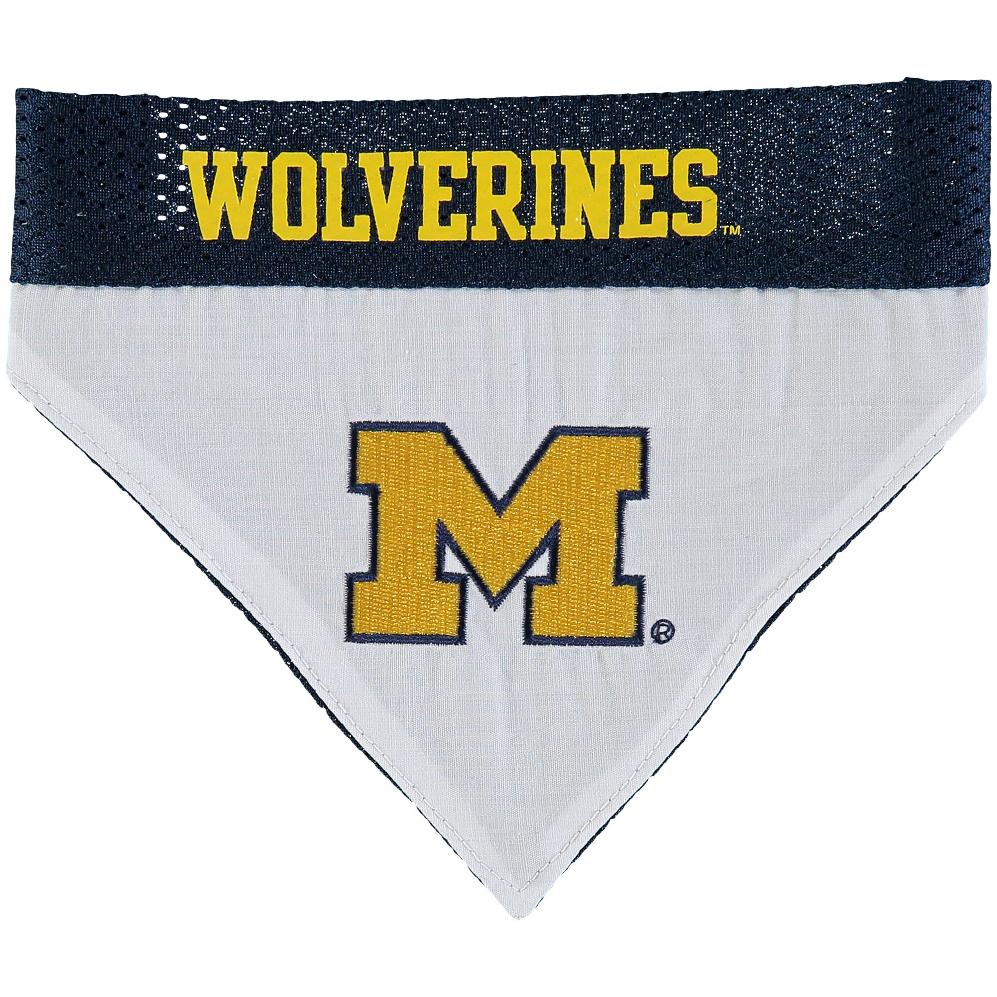 Pets First Collegiate Michigan Reversible Bandana -Home & Away Mesh & Premium Embroidery For Dogs & Cats