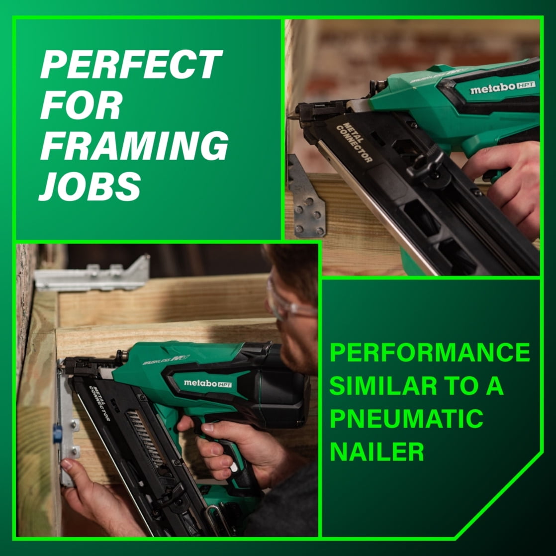 Metabo HPT 36V Cordless Metal Connector Nailer Kit, NR3665DA