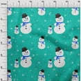 thumbnail image 3 of oneOone Cotton Poplin Turquoise Green Fabric Merry Christmas Craft Projects Decor Fabric Printed By The Yard 56 Inch Wide, 3 of 5