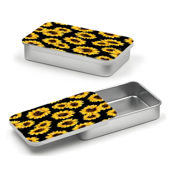 Estuche para hilo dental POTYHDC recargable para viaje con girasoles