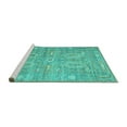 thumbnail image 2 of Ahgly Company Machine Washable Indoor Square Persian Turquoise Blue Traditional Area Rugs, 4' Square, 2 of 4