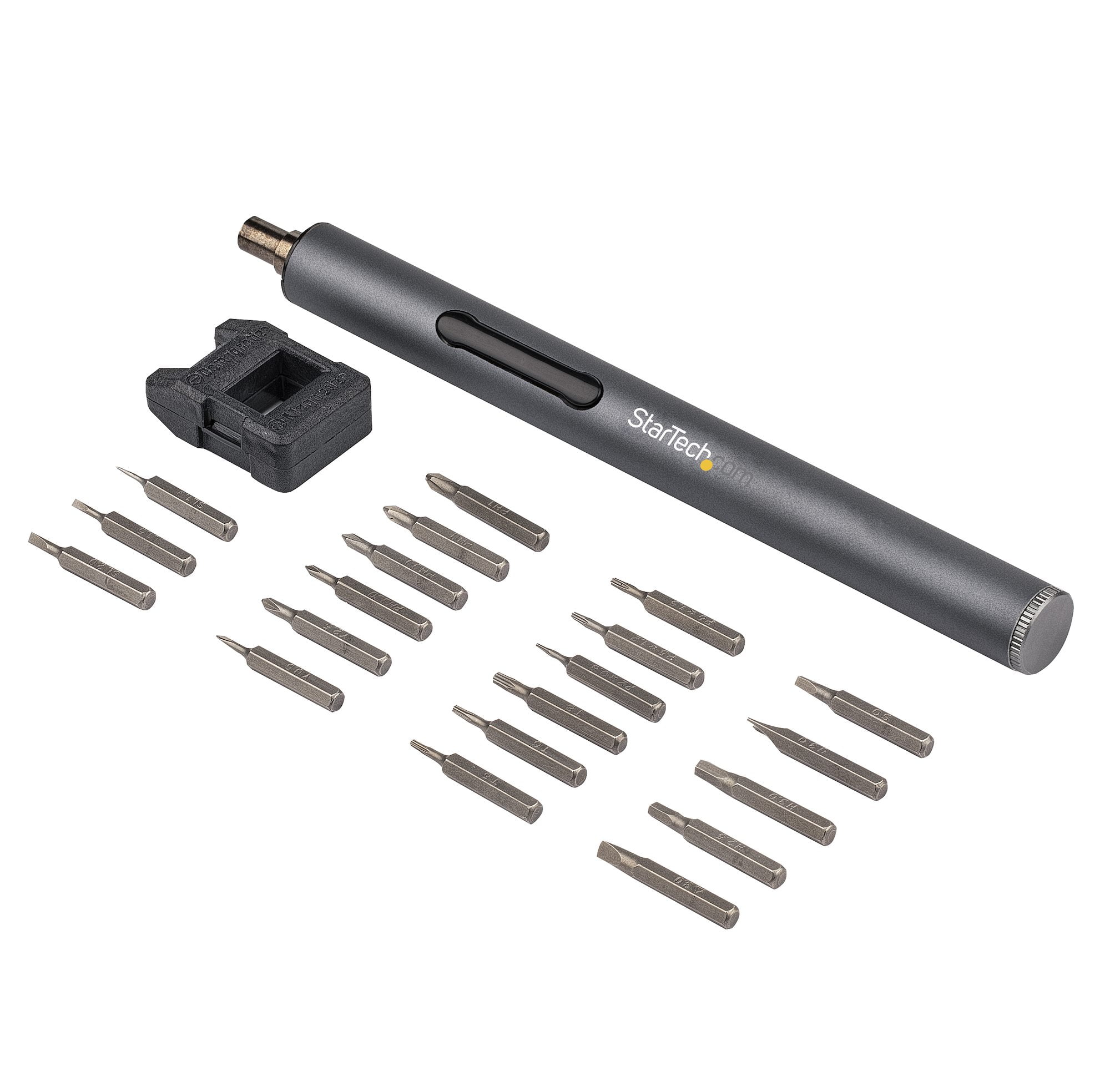 Startech.com 20-bit Electric Precision Screwdriver Set, Portable Mini Powered Bit Driver Kit For Electronic, Lptop, Computer, Tablt & Phone Repair, Magnetic, Cordlss, Compact - Screwdriver Set W/case