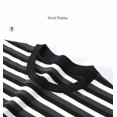 thumbnail image 6 of Men's Heavyweight Striped T-Shirt, Relaxed Cotton Crewneck Tee with Black and White Stripes, 6 of 7