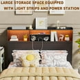 thumbnail image 5 of PAKASEPT Queen Size Storage Headboard, 62" Wide Headboard Only, Stylish Bookcase Headboard with Charging Station & LED Lights, Modern Wood Headboard, Noise-Free HeadBoard with Storage, 5 of 9
