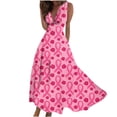 thumbnail image 2 of Fankiway Robe Longue Sans Manches à Col en V Imprimée Mode Printemps/été pour Femmes Robes de Plage Grande Taille pour Femmes, 2 of 5