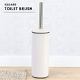 thumbnail image 6 of Square White Metal Toilet Brush and Holder - Modern Bathroom Cleaning Tool with Sturdy Handle, Splash Guard, Removable Inner Protection, Contemporary Style - Fits Minimalist Decor, 6 of 8