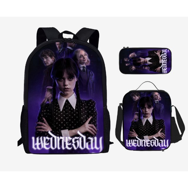 17-inch Student Schoolbag Three-piece Set, 3D Printed Schoolbag-fanceye