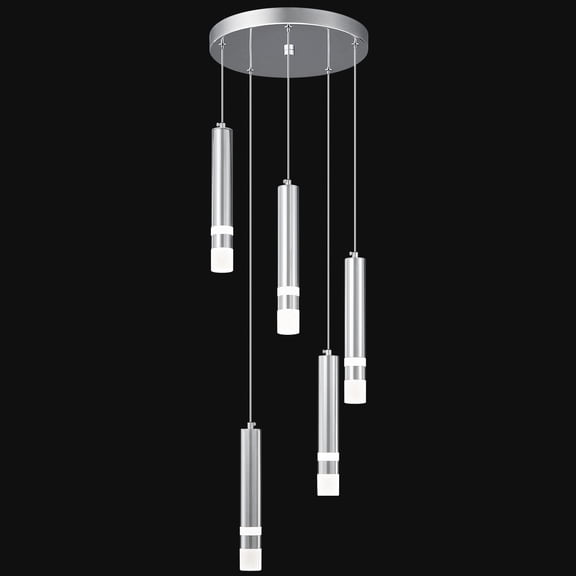 ZHLWIN 5-Light Modern Pendant Light Kitchen Island Light Fixture Dimmable LED Chrome Mini Pendant Lights Dinning Room Kitchen Chrome Pendant Lighting