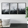 thumbnail image 3 of IDEA4WALL Framed Canvas Wall Art Foggy Pine Trees Forest Landscape Wilderness Photography Abstract Modern Aerial Relax/Calm Black and White for Living Room, Bedroom, Office, 3 of 5