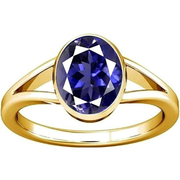 Divya Shakti 4.25-4.50 Carat Iolite Neeli Gemstone Panchdhatu Ring For Men & Women