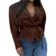 thumbnail image 2 of Chaqueta de con Parches y Cinturón para Mujer, de Larga, con Cordón Ajustable, Abrigo Grueso para Mujer, Ropa de Calle Marrón M, 2 of 7