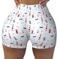 thumbnail image 2 of Balery Nautical Lighthouse Sailboat Pantalones cortos de entrenamiento estampados para mujer, sin costuras, ajustados, para gimnasio, yoga, correr, deportes, ejercicio activo, fitness.-X-Large, 2 of 8