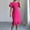 Hot Pink, variant on ITSAME Women's Midi Dress, Bubble Short Sleeve Wedding Party Dress Flounce Hem Mermaid Prom Dresses Hot Pink S