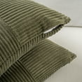 thumbnail image 4 of Fancy Homi Set of 1 Olive Green Boho Long Lumbar Body Decorative Throw Pillow Cover 14x36 inch for Bed Couch Bedroom Bench, Soft Patchwork Corduroy Textured Pillow Case, Rustic Farmhouse Room Decor, 4 of 7