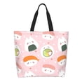 thumbnail image 3 of Fuzoiu Cute Sushi Print Tote Bags for Women,Shoulder Bag, Gym Tote,Top Handle Ladies Shoulder Bags for Work Beach Travel and Shopping Grocery, 3 of 9