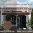 thumbnail image 2 of 7.8' x 6.8' Manual Retractable Awning, Patio Awnings Sunshade Shelter Cover with Crank Handle and Water-Resistant Polyester, Outdoor Canopy Sunsetter Awnings for Door, Window, Deck, Coffee, 2 of 7