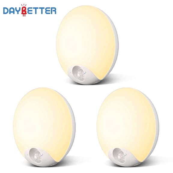 DAYBETTER 3Pack Under Cabinet Lights, Rechageable Dimmable Puck Lights, Warm White Magnetic Motion Sensor Lighting for Kitchen, Stairs