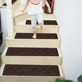 thumbnail image 3 of stusgo 15pcs Non Slip Carpet Stair Treads, 30*8 Inches Stair Runner for Wooden Steps Indoor, Stair Carpet Treads for Kids Elders, Elderly, Dogs, Adhesive Adsorption for Enhanced Grip ( Coffee Color), 3 of 6