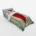thumbnail image 2 of Ambesonne Rustic Bedding Set 3 Pcs, Heart Wooden Wall, Twin XL, Red Pale Green, 2 of 2