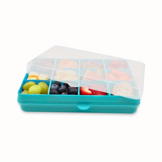 Snackle Box u2013 12Compartment Divided Snack Container, BPAFree Food Storage, Removable Dividers, Perfect for Kids Snacks, Arts amp; Crafts, Beads, and Kitchen Organization Blue
