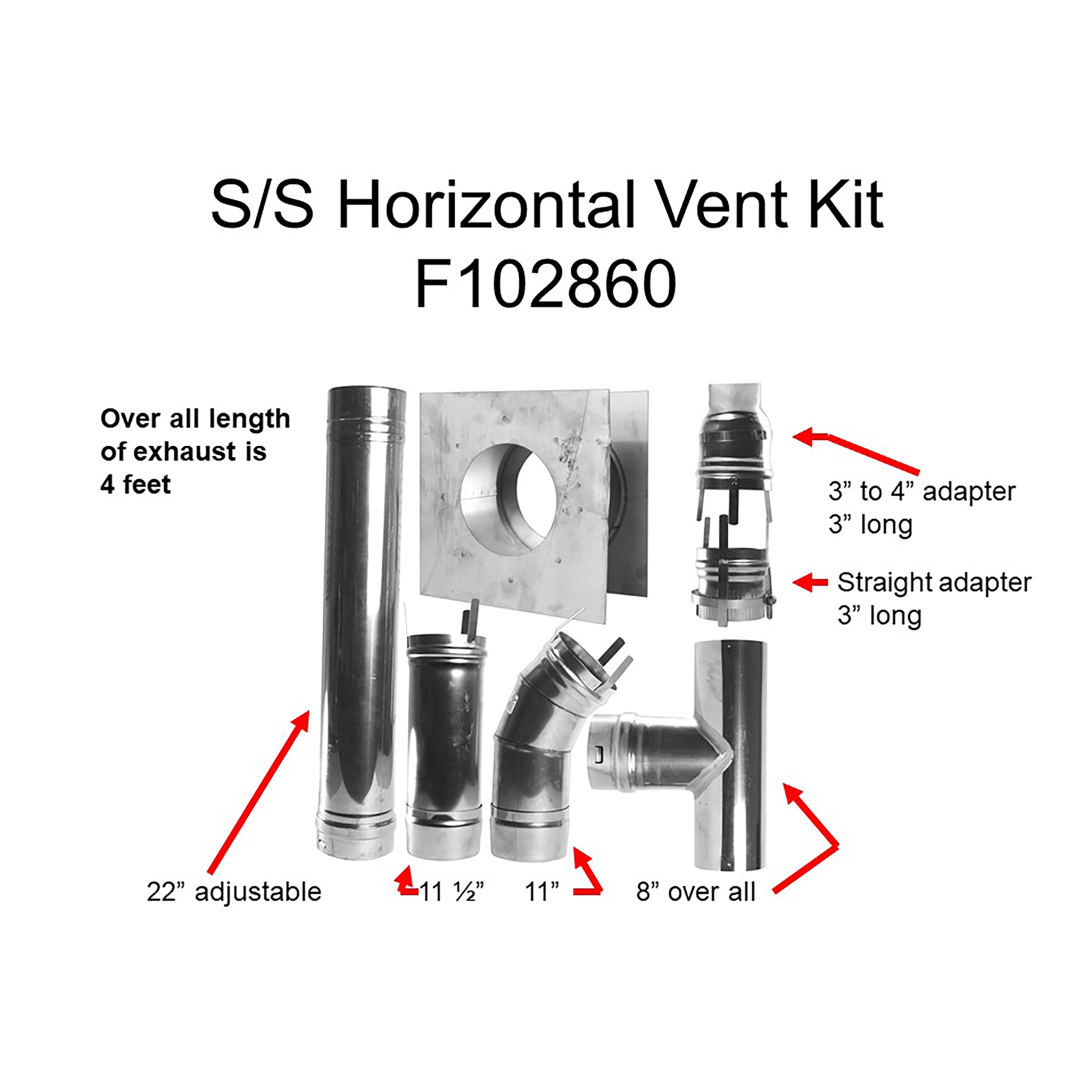 Mr. Heater Universal 4 Inch Horizontal Vent Kit - Category III