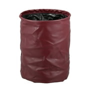 Car Trash Can Hanging Vehicle Garbage Storage Box Auto Interior Accessories Foldable Durable Red Faux Leather