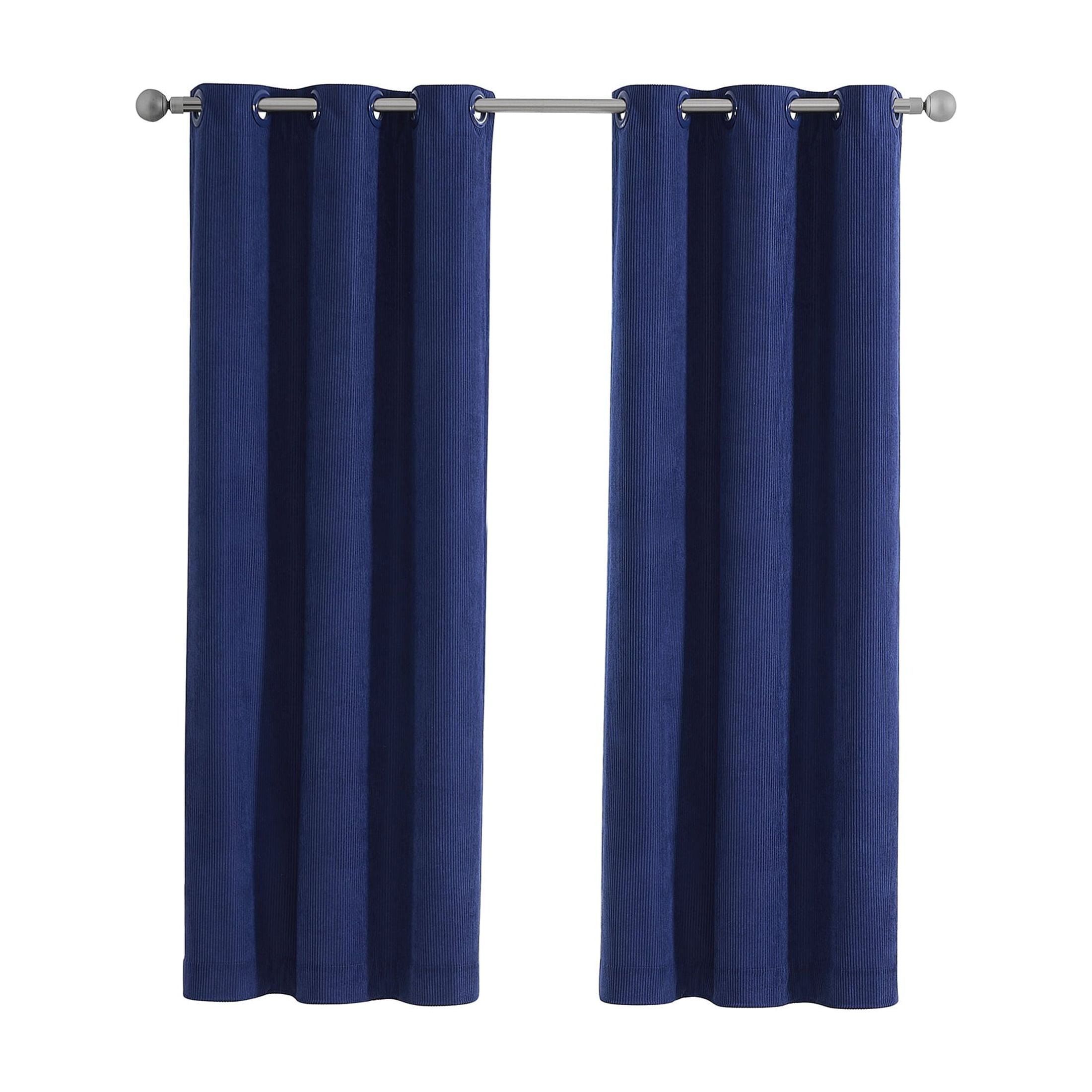 Your Zone Kids' Corduroy Blackout Curtain Panel, 1 Panel, Blue, 38" W x 63" L