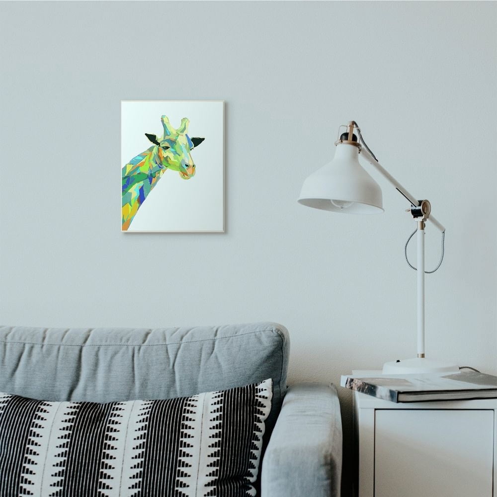 Stupell Industries Giraffe Abstract Shapes Blue Green Animal Design Graphic Art Unframed Art Print Wall Art, 10x15, by Ziwei Li