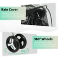 thumbnail image 4 of 4 Wheels Pet Stroller, Weather Cover, Storage Basket, for 33lbs Medium Dog, Small Cat, Travel Walking Puppy Stroller (Black), 4 of 7