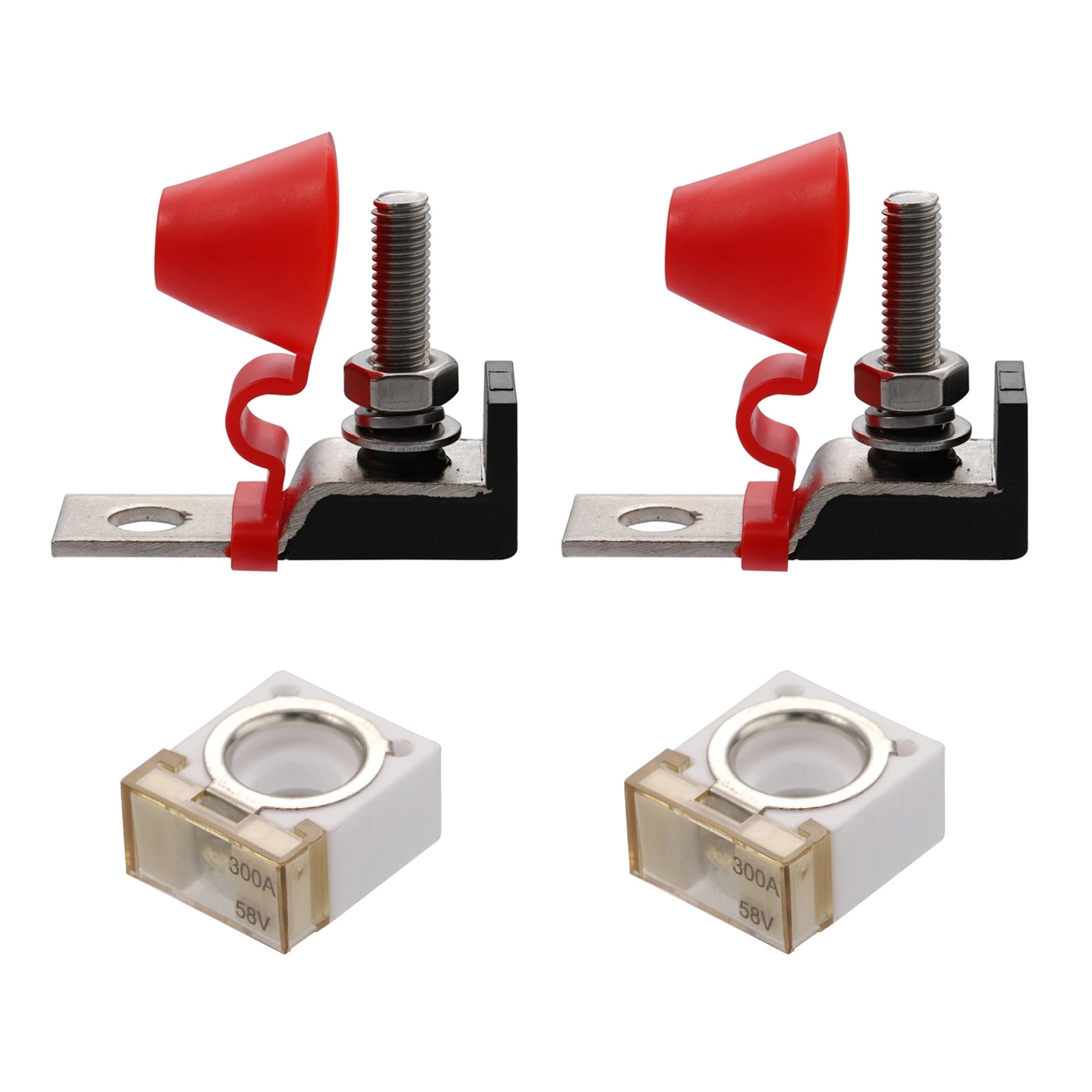 TAPDRA Battery Fuse Terminal Block 300A 58V Plastic Metal 2 Pack For Boats RVs Trucks Cars Electrical Circuit Protection