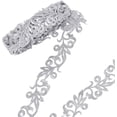thumbnail image 6 of 4.37Yards Silver Embroidery Polyester Ribbons 1.38" Wide Metallic Lace Trim Iron on Metallic Flower Lace, 6 of 6