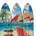 thumbnail image 2 of Séparateur de Pièce 3 Panneaux en Forme de Planche de Surf avec Imprimé Lounge et Parapluie, Multicolore, 2 of 2