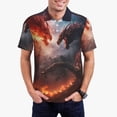 thumbnail image 2 of Kuqiui Mens Golf Polo Shirt Dry Fit Performance Sport Short Sleeve Golf Polo Shirts for Men-Fire Sky Dragon, 2 of 7
