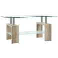 thumbnail image 1 of HOMCOM Rectangle Glass Coffee Table, 2-Tier Center Table with Glass Top, 1 of 9