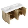 thumbnail image 5 of Noble House 60" Freestanding Bathroom Vanity, Double Resin Sinks, Soft-Close Doors, Farmhouse Design, Oak, 5 of 14