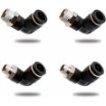 thumbnail image 1 of 4 conectores neumáticos, dos modelos diferentes (8 mm × 1/4" y 8 mm × 1/8"), accesorios rápidos de rosca macho, conector neumático de codo negro, adecuado para herramientas de bricolaje, 1 of 5