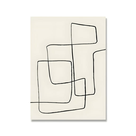 Minimalist Black White Ink Wall Art HD Abstract Lines Print Poster for Living Room Bedroom Decor, UNFRAMED 8x12
