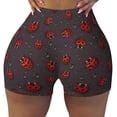 thumbnail image 2 of Fotbe Red Ladybugs On Dark Background Shorts Sin Costuras – Shorts Deportivos de Cintura Alta para Mujer, Elásticos para Gimnasio, Yoga, Running o Ciclismo-Large, 2 of 8