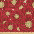 thumbnail image 2 of Ambesonne Floral Fabric by the Yard Upholstery, Red Peony Flowers Pattern, 3 Yards, Dark Coral Pale Caramel, 2 of 5