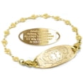 thumbnail image 1 of MedicEngraved Yellow Gold Stainless Steel Custom Medical Alert Bracelet - 5mm Heart Link, 1 of 7