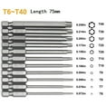 thumbnail image 6 of 1 Pcs T8 Magnetic Head Torx Screwdriver Bit 75mm Security Tamper Proof Star, 6 of 9