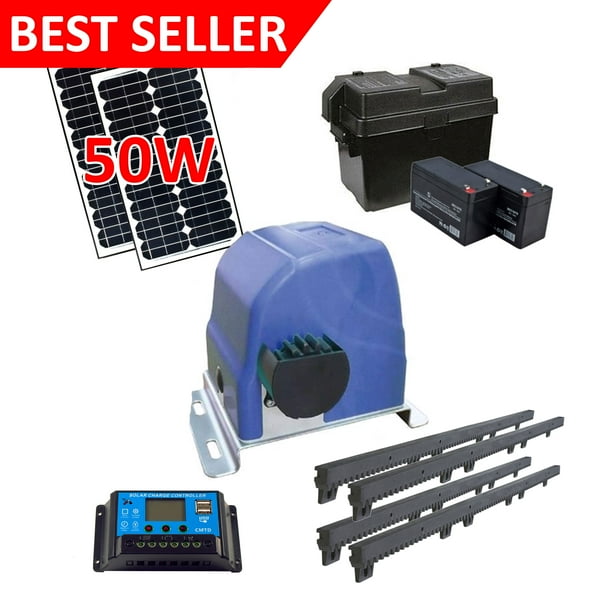 ALEKO AR900SLV Sliding Gate Opener AR900 Solar Kit 50W Walmart