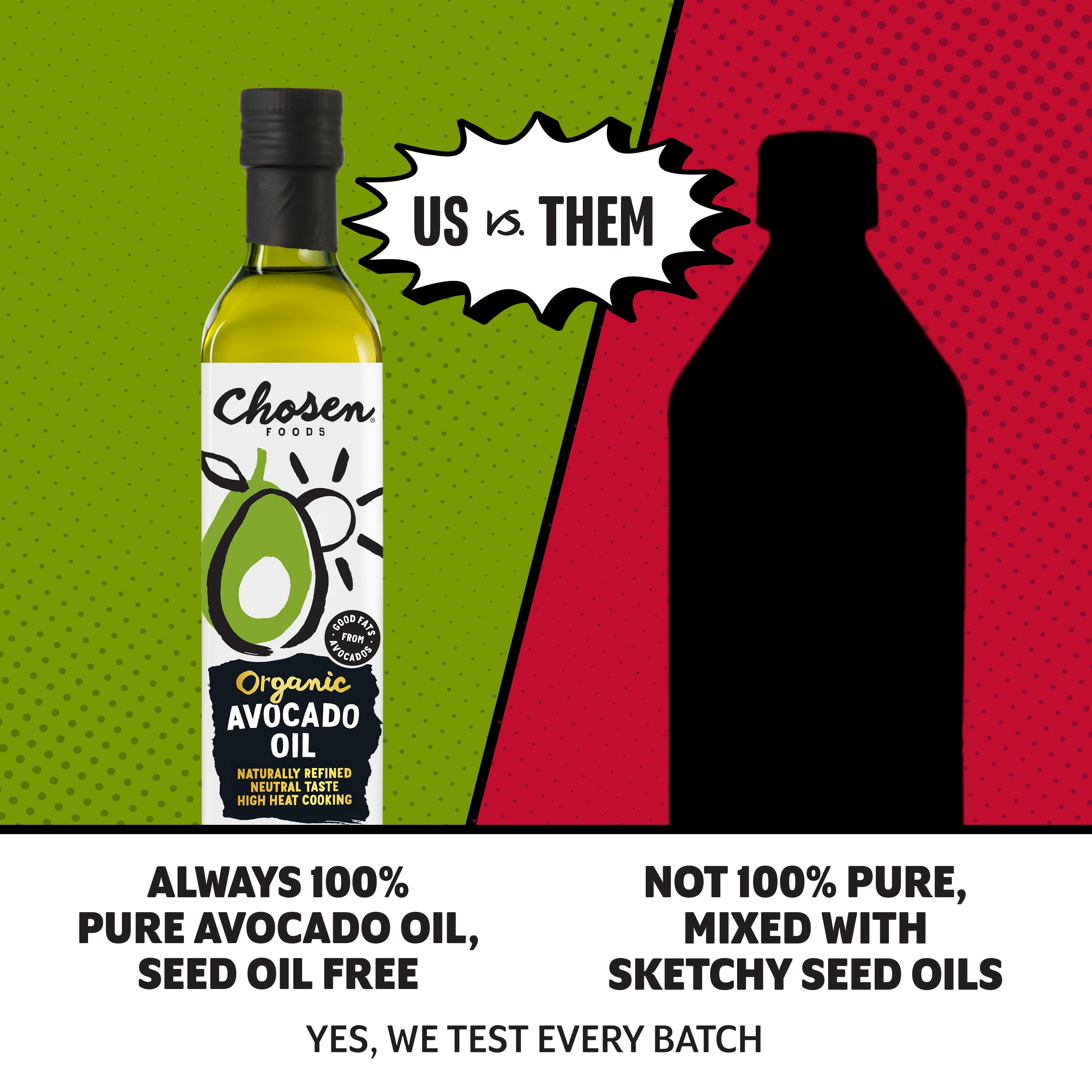 Chosen Foods 100% Pure Organic Avocado Oil, 1 L